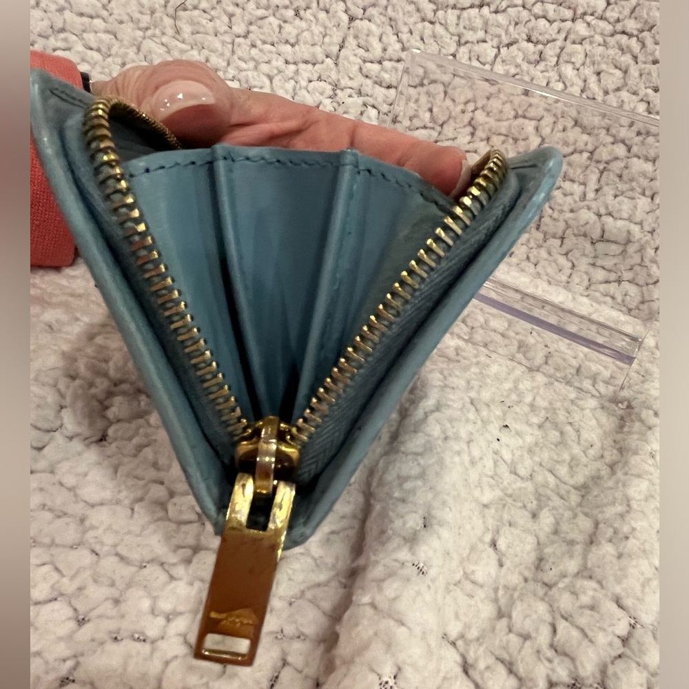 Yves Saint Laurent Blue Zip Around Small Wallet - Picture 9 of 12